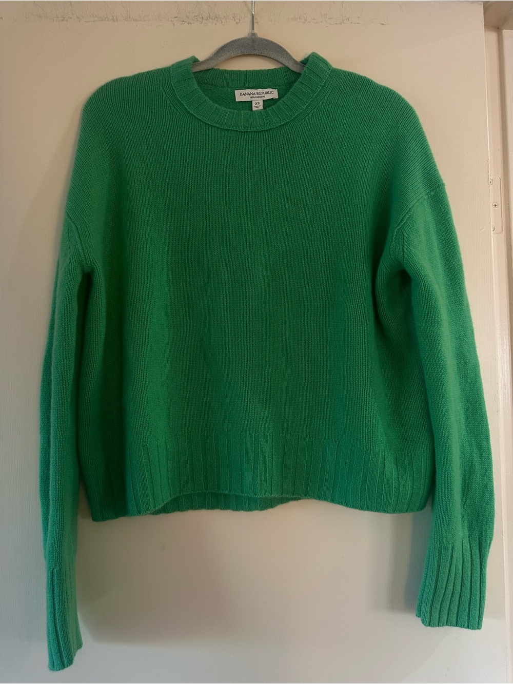 Banana Republic Cashmere Green Crewneck Sweater